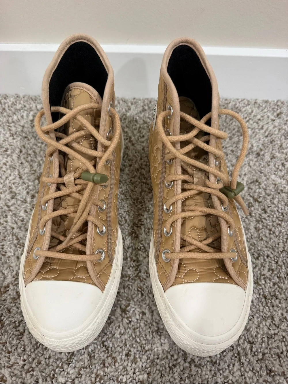 Converse Quilted High-Top Sneakers - Tan